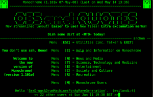 BBS System screen